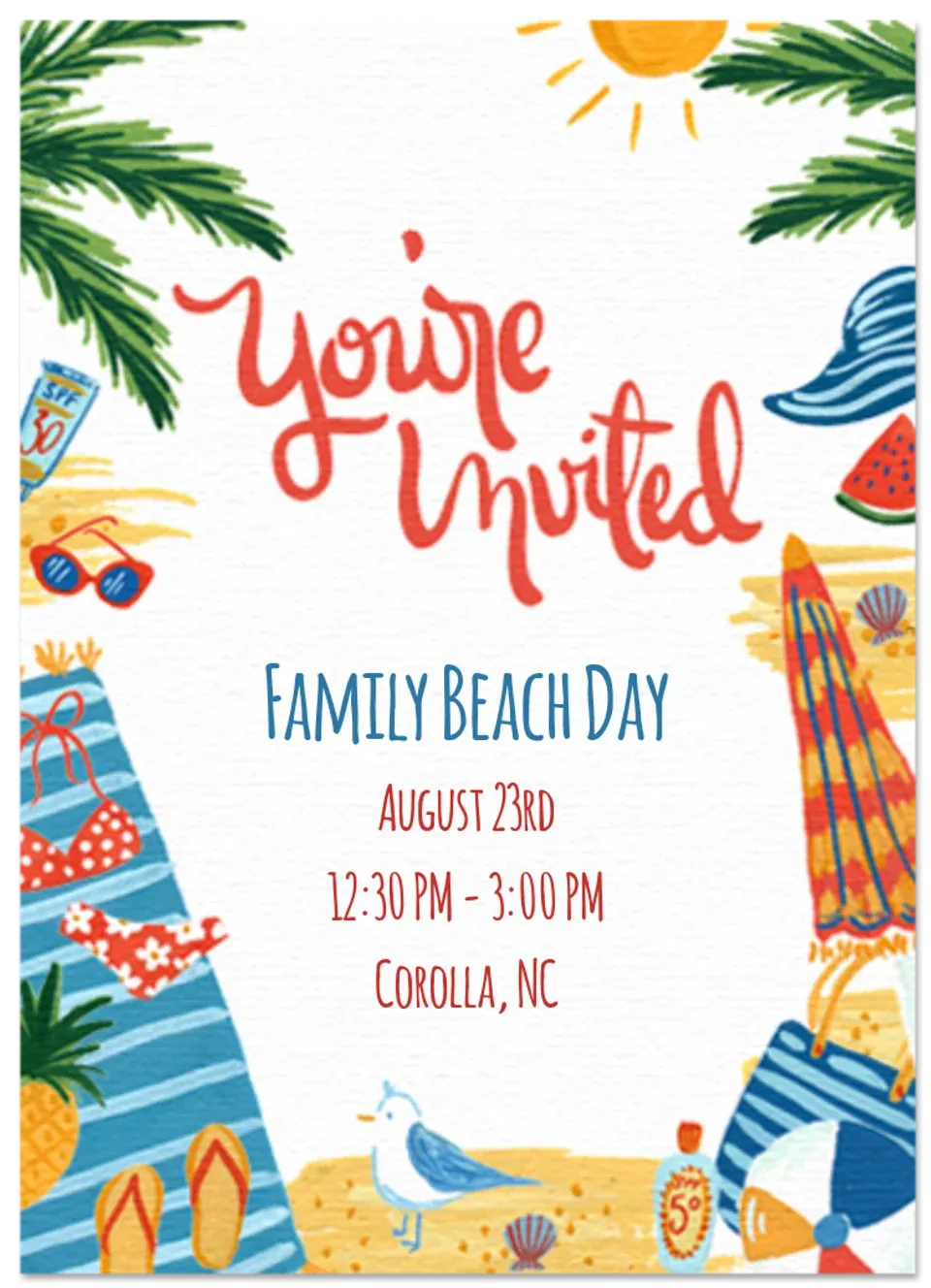 Day at the Beach card