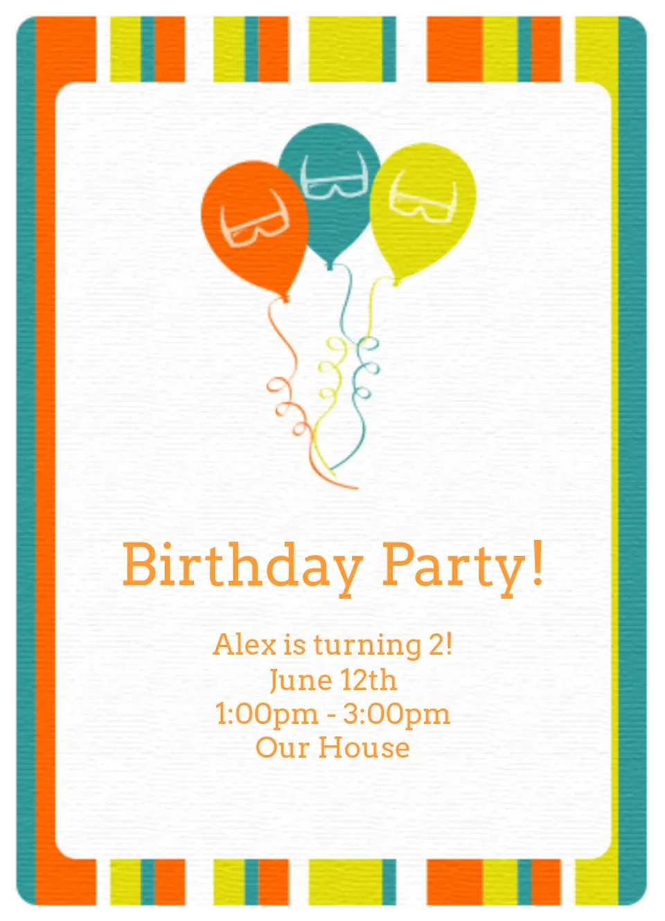 Summer Birthday Balloons card