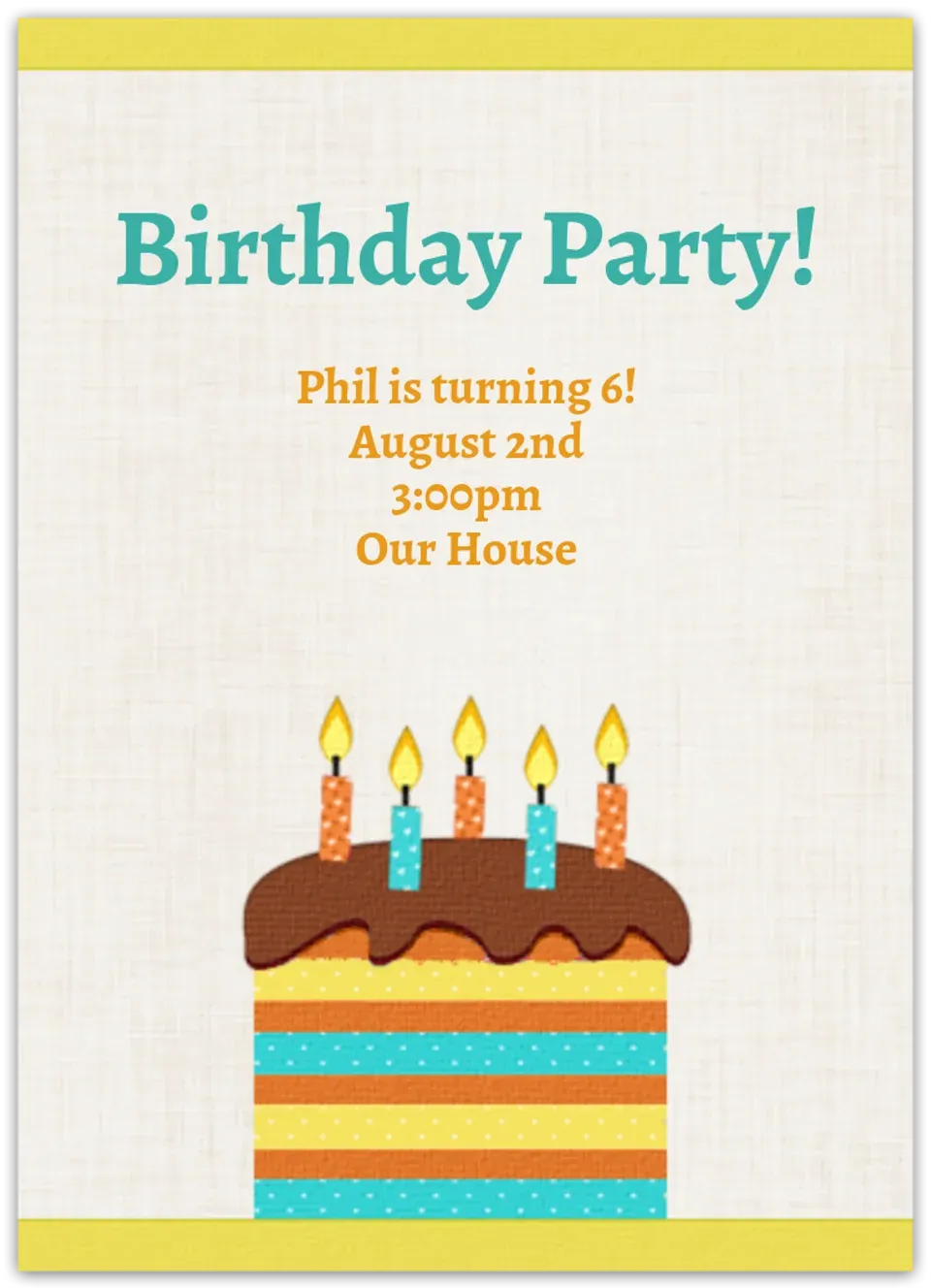 Summer Birthday Cake card