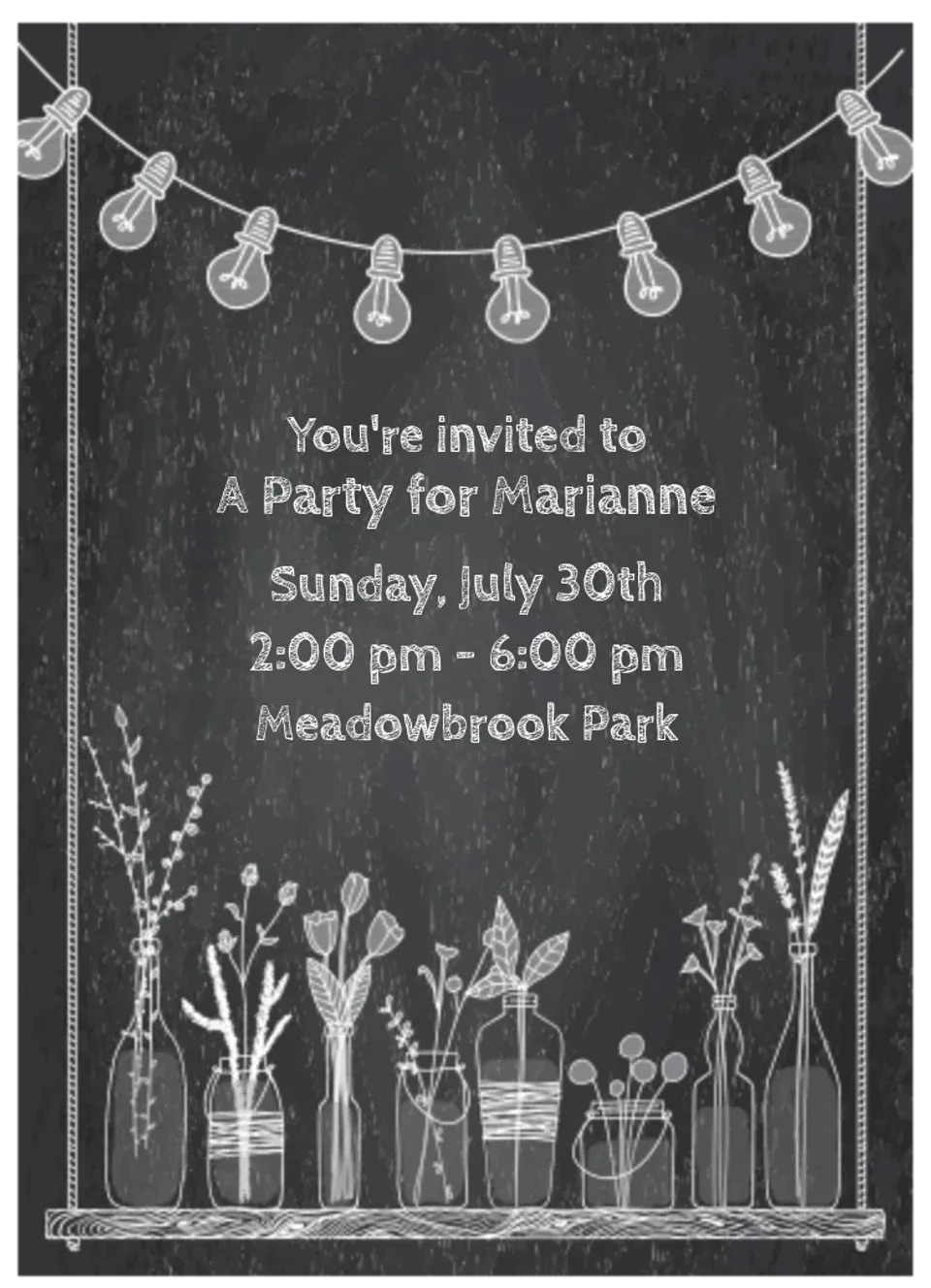 Rustic Summer Chalkboard card