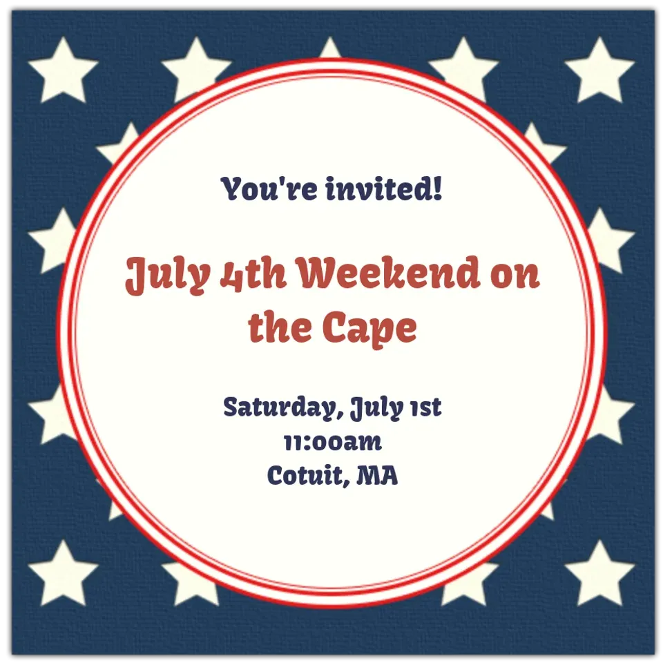 July 4th Star Border card