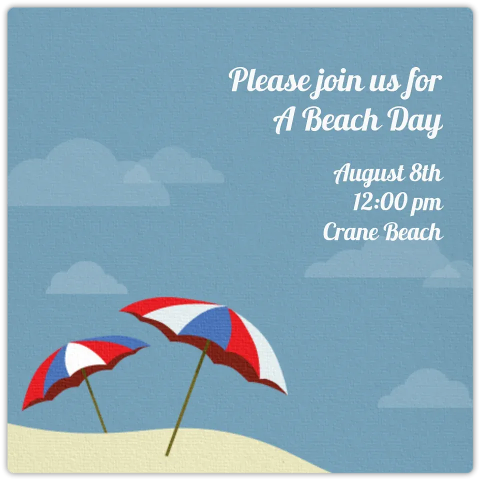 Red White and Blue Beach card