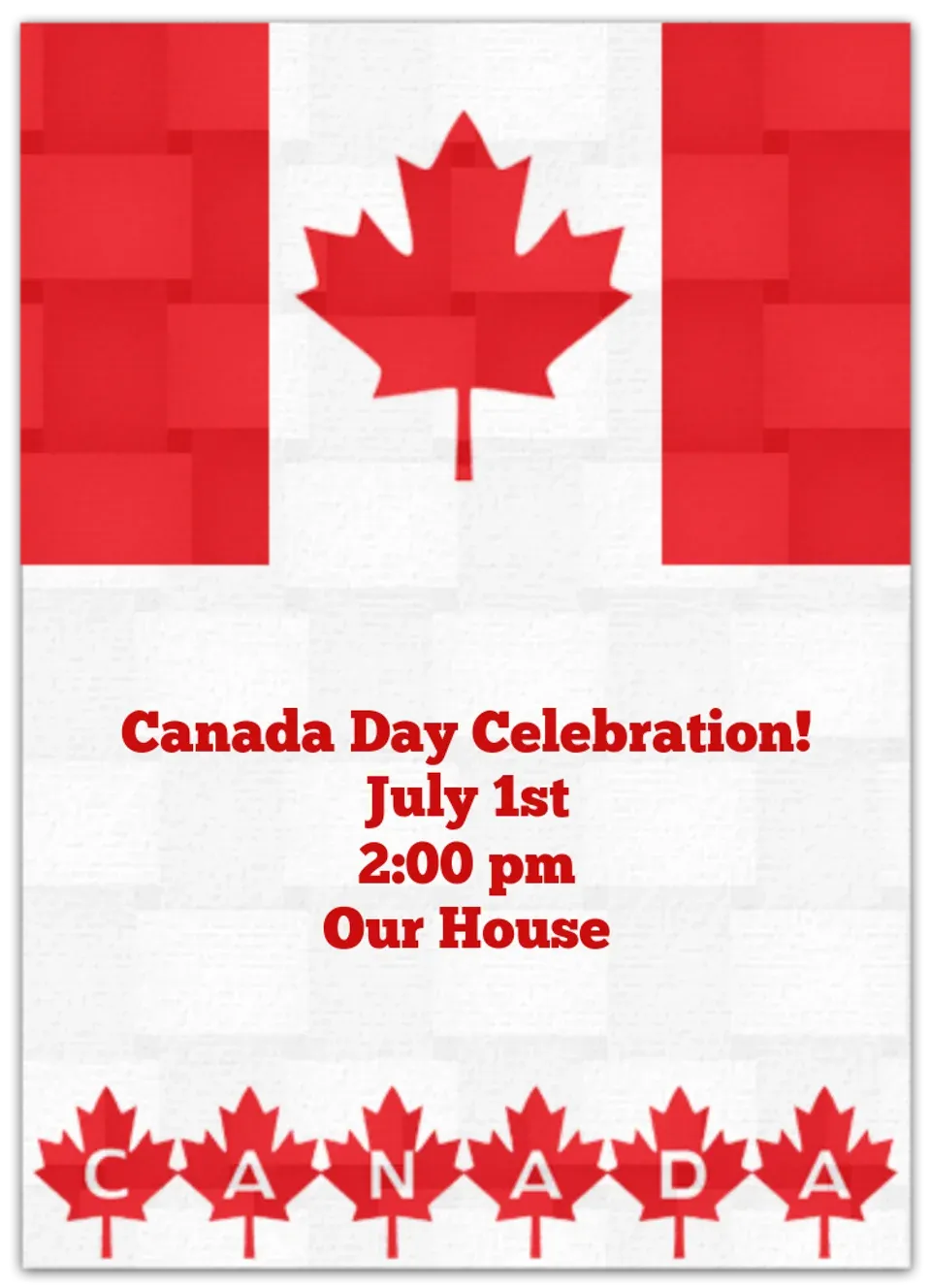 Canadian Flag card