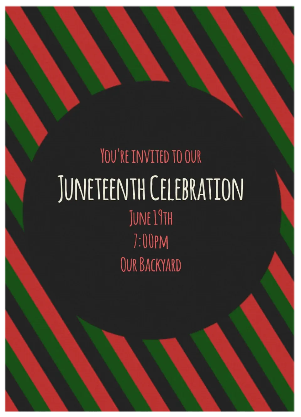 Juneteenth Stripes card