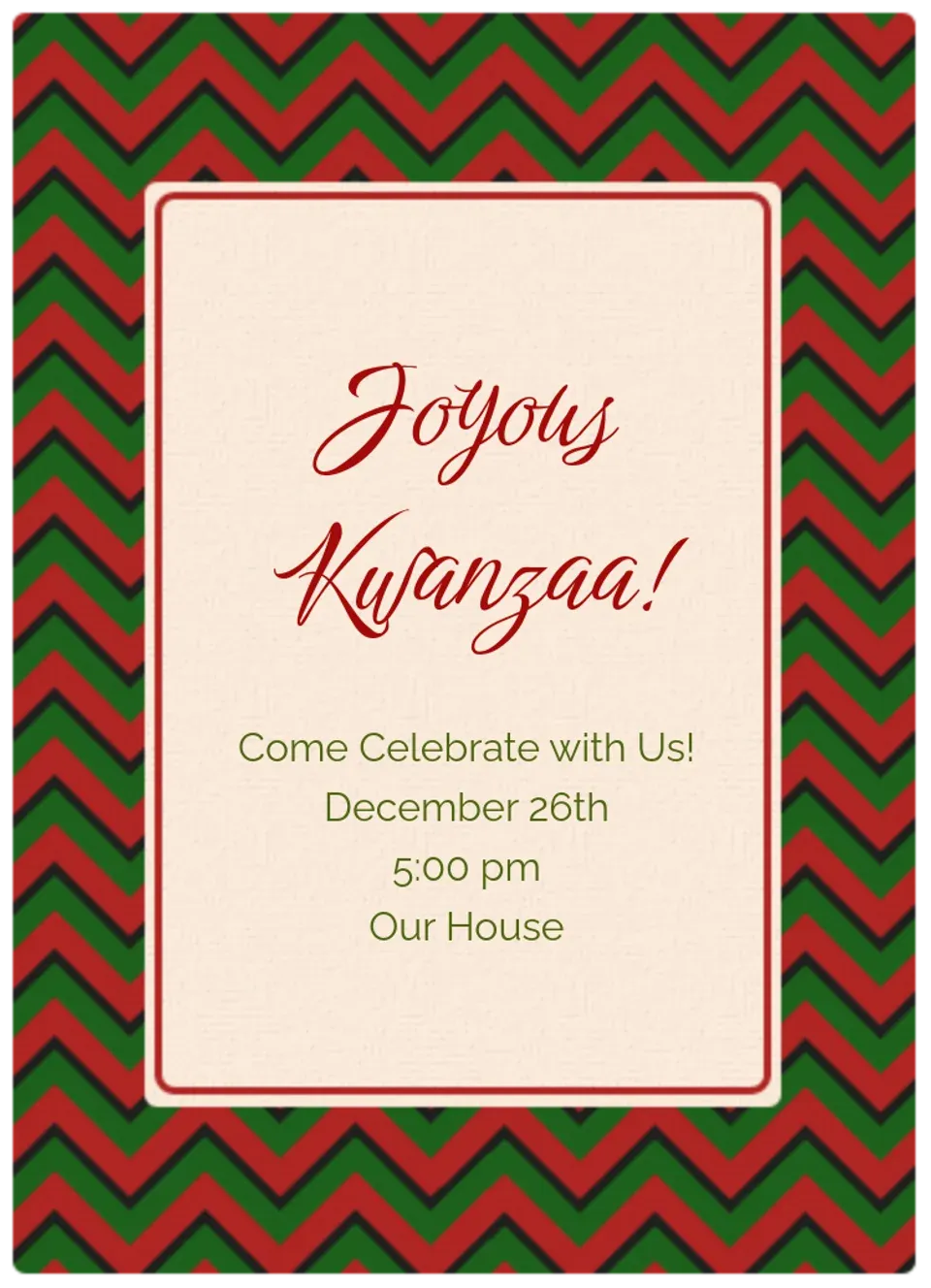 Kwanzaa Pattern card