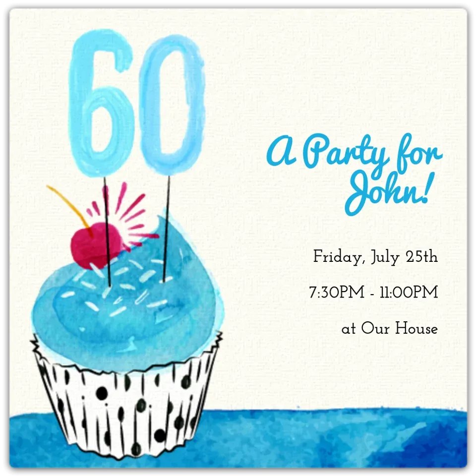 60th Cupcake card