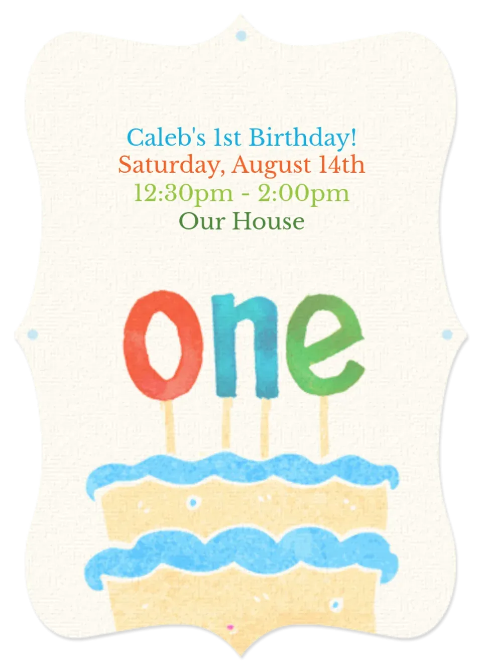 First Birthday Cake card