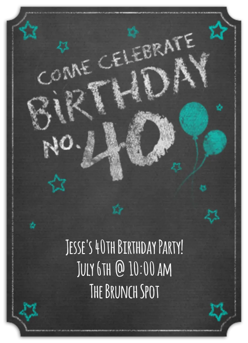 Chalkboard Forty card