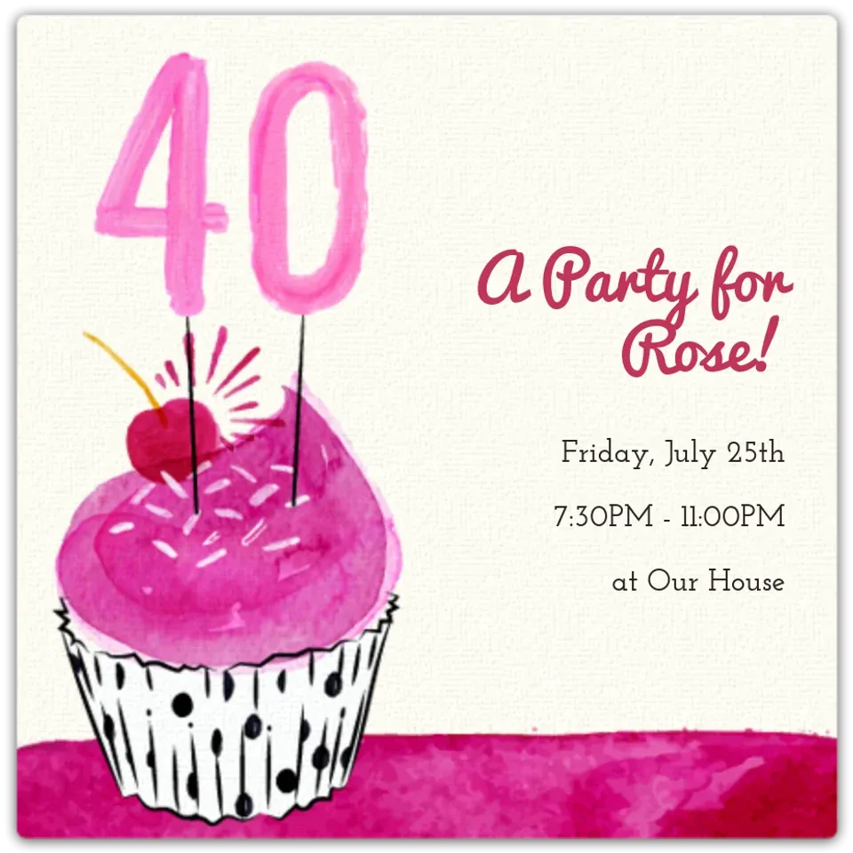 40th Cupcake card
