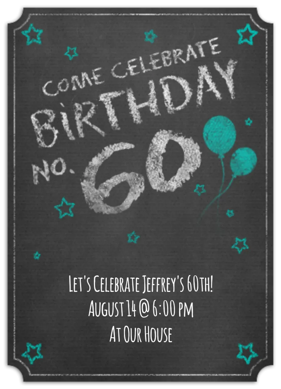 Chalkboard Sixty card