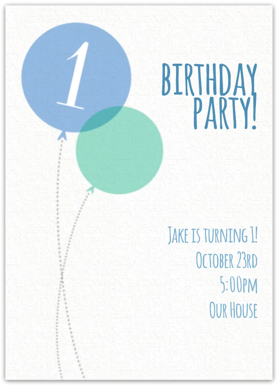 Blue Milestone First Birthday card