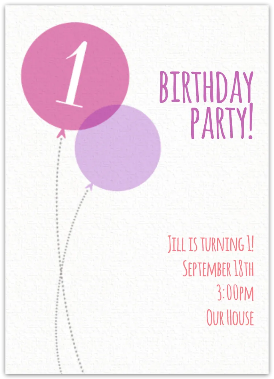 Pink Milestone First Birthday card