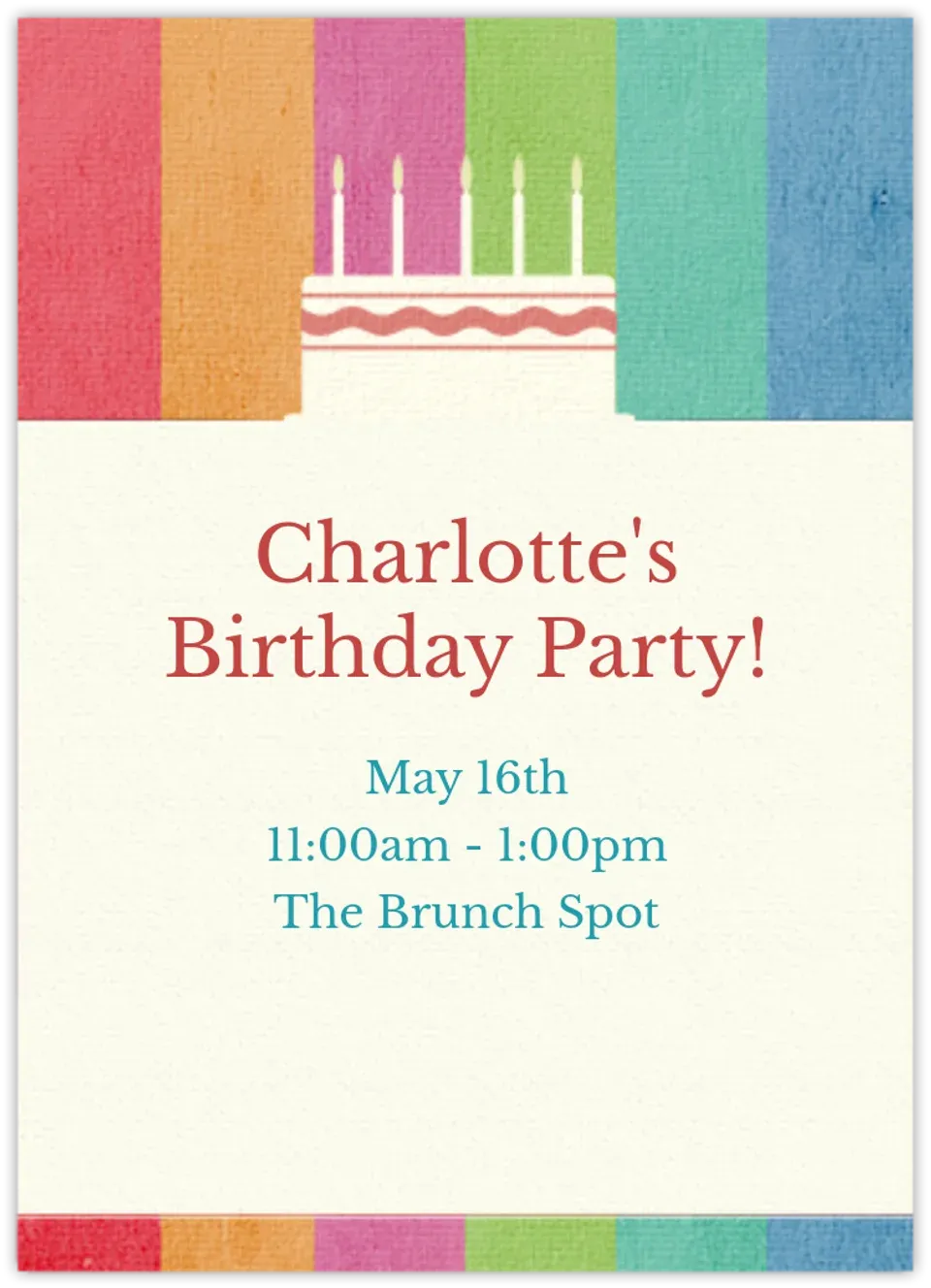 Birthday Cake Stripes card