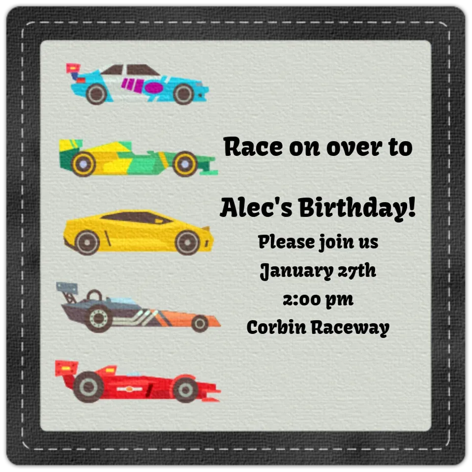 Race Cars card