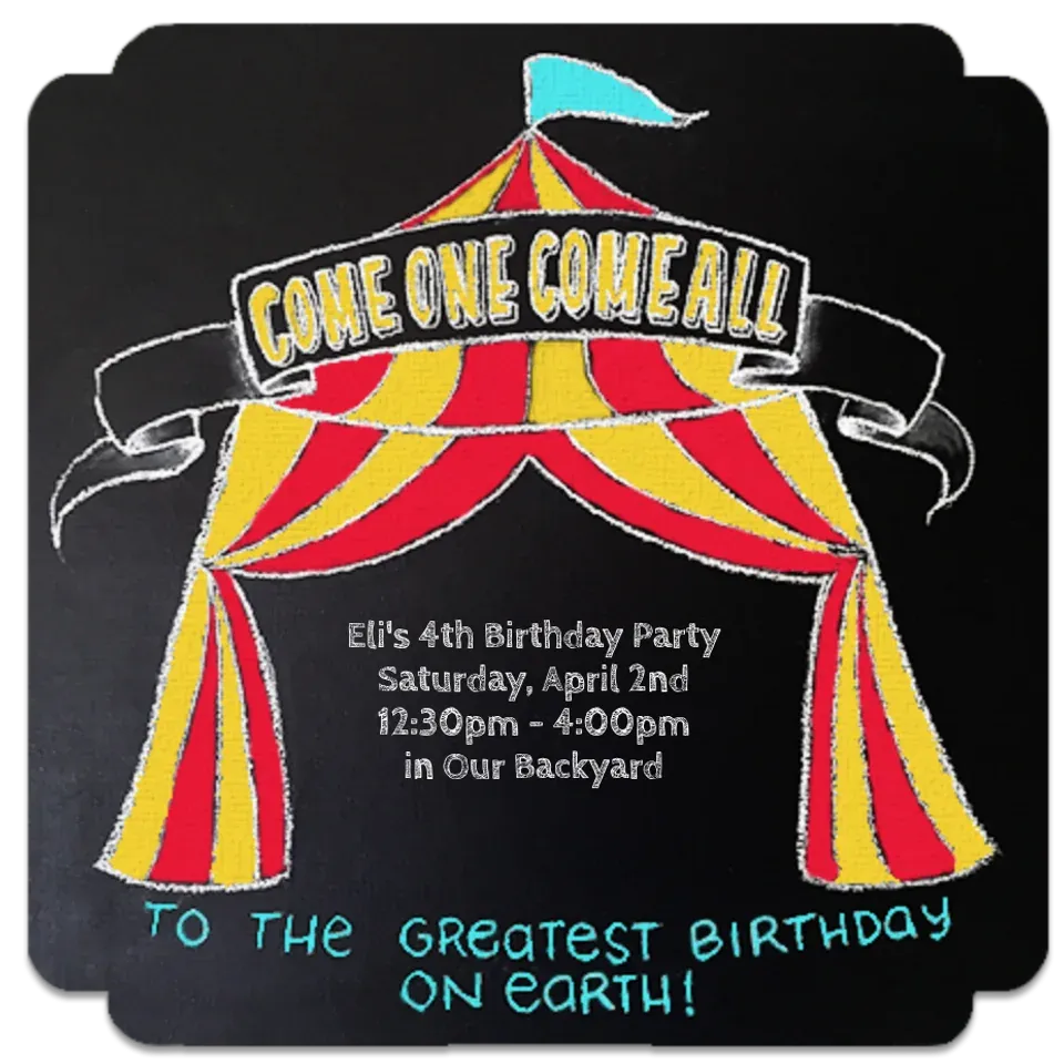 Circus Chalkboard card