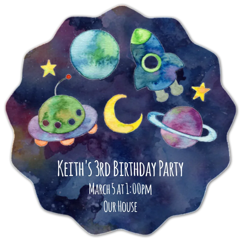 Outer Space Birthday card