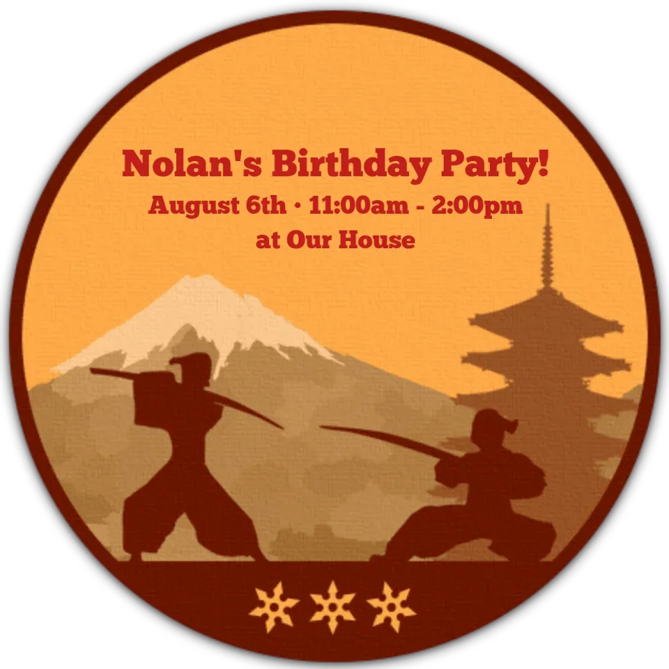 Samurai Silhouette card