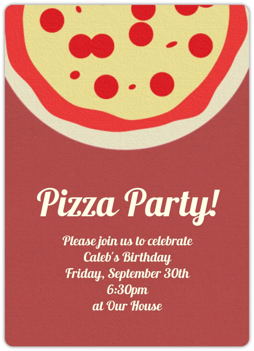 Pizza Party card