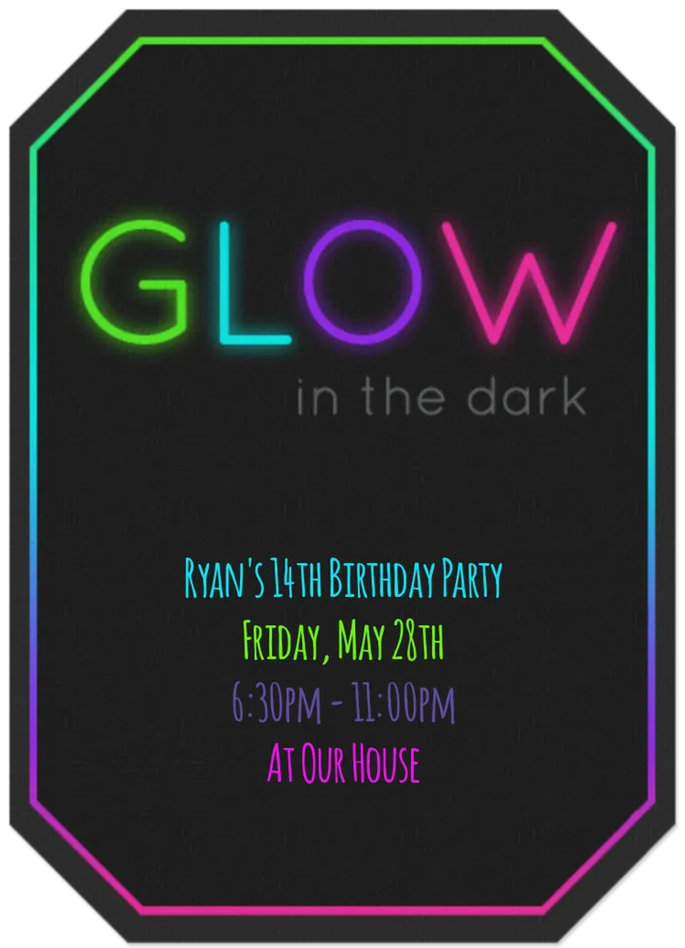 Glow in the Dark card