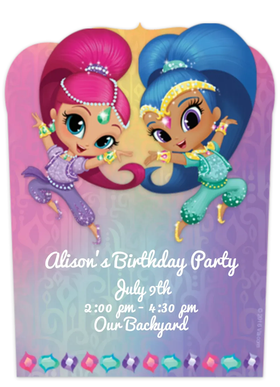 Shimmer and Shine Diecut card