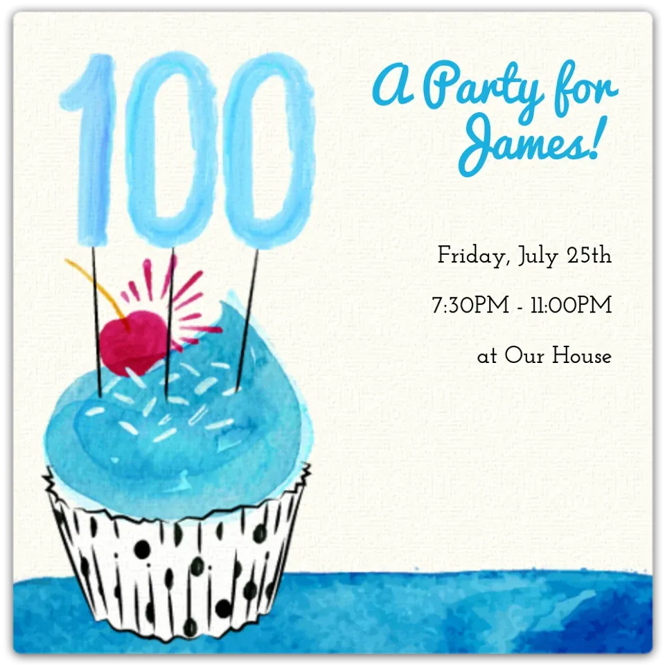 100th Cupcake card