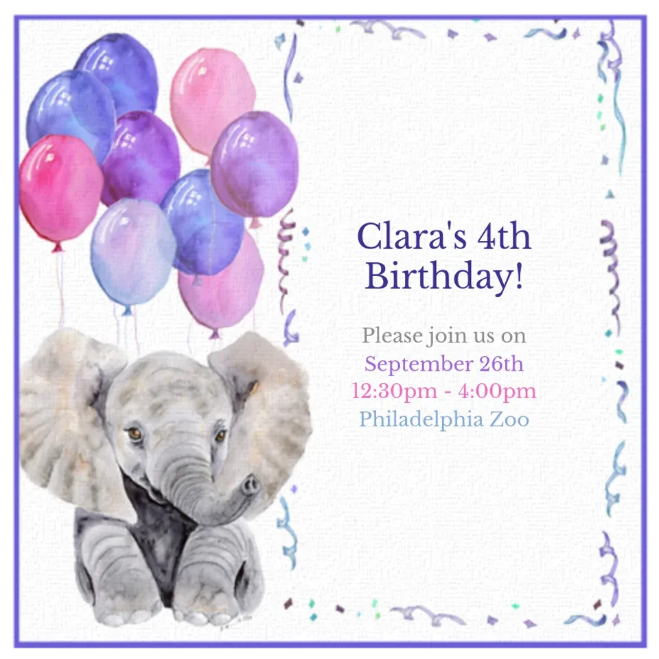 Baby Elephant card