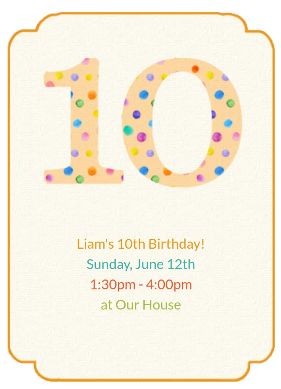 10th Birthday Dots card