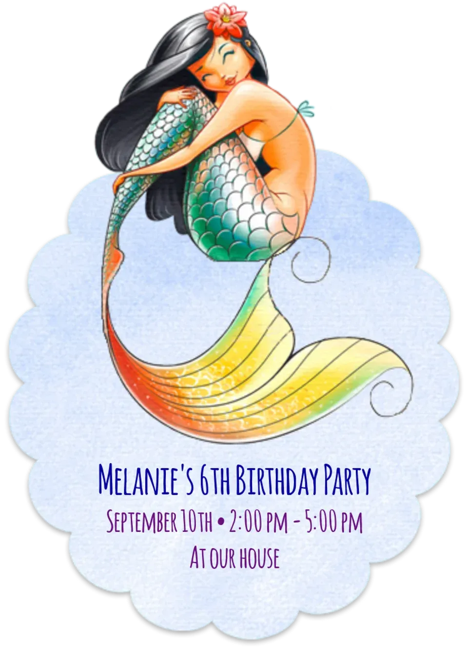 Watercolor Mermaid card