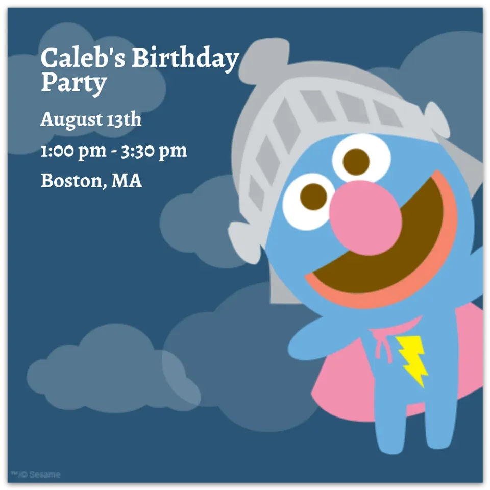 Baby Grover card