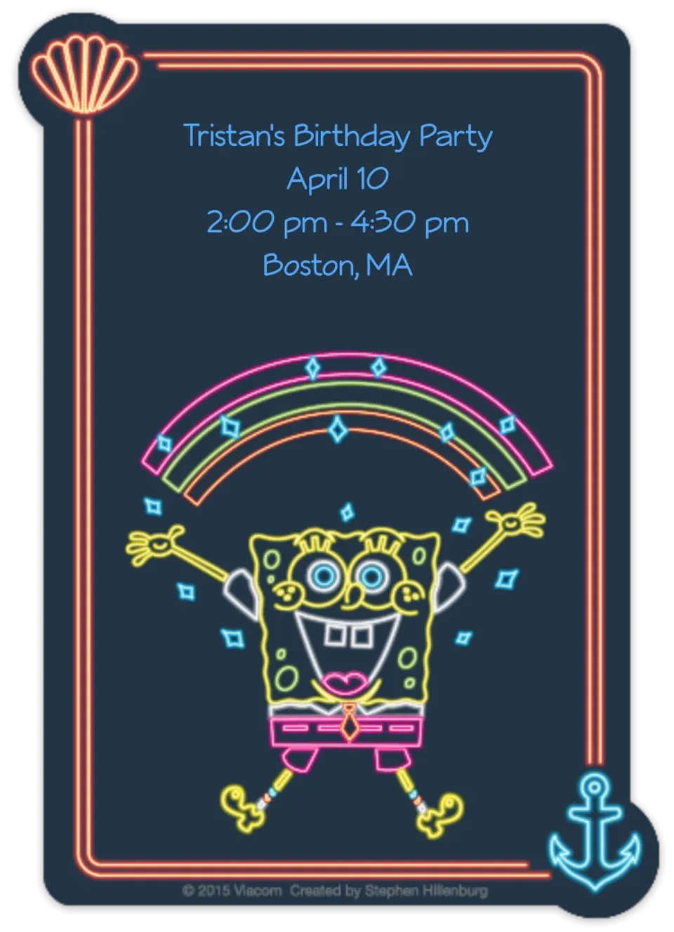 SpongeBob Neon card