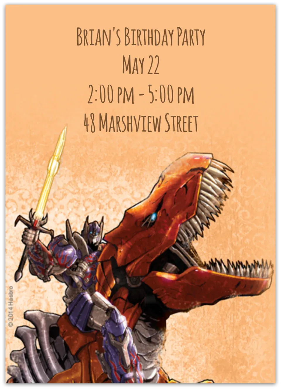 Grimlock & Optimus Prime card