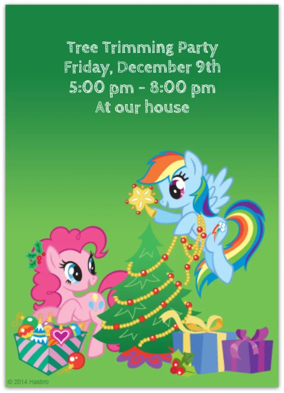 My Little Pony Christmas card