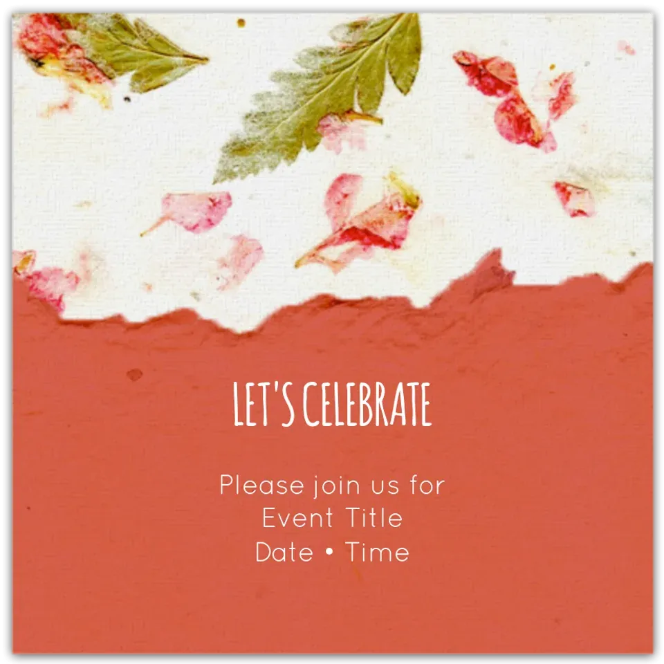 Pink Larkspur & Fern card