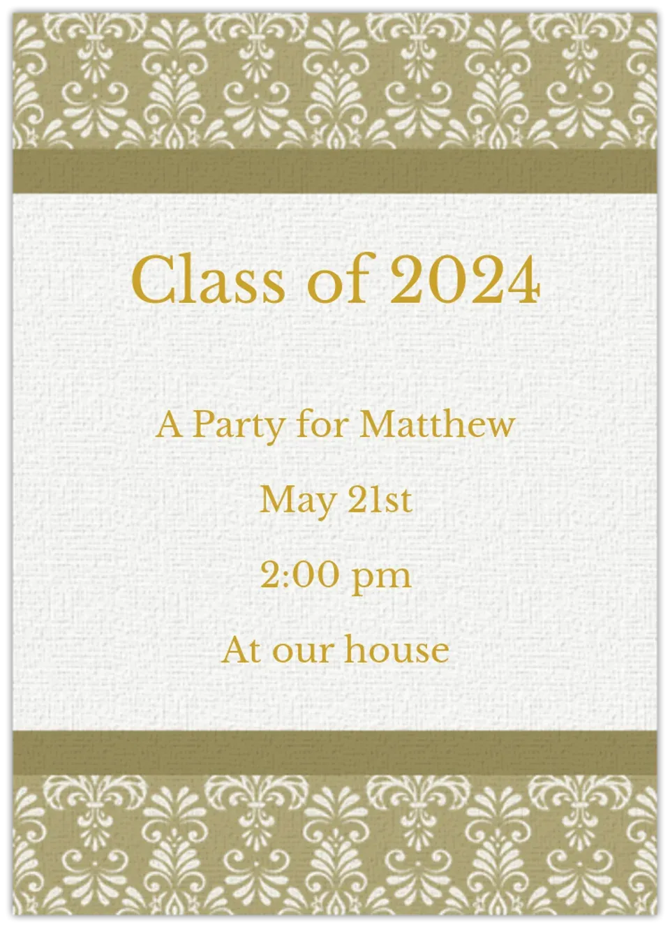 Graduation Damask card