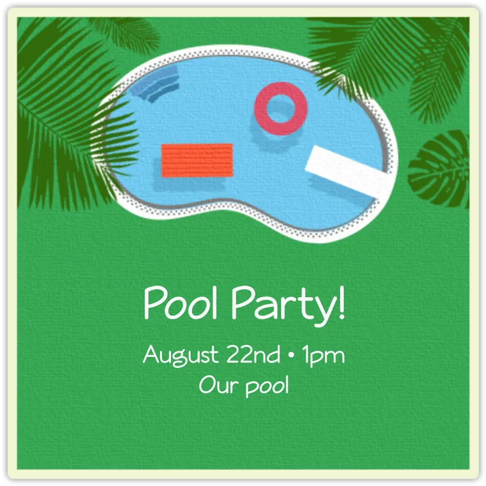 Summer Pool Party card
