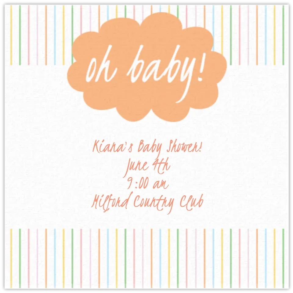 Baby Shower Stripes card
