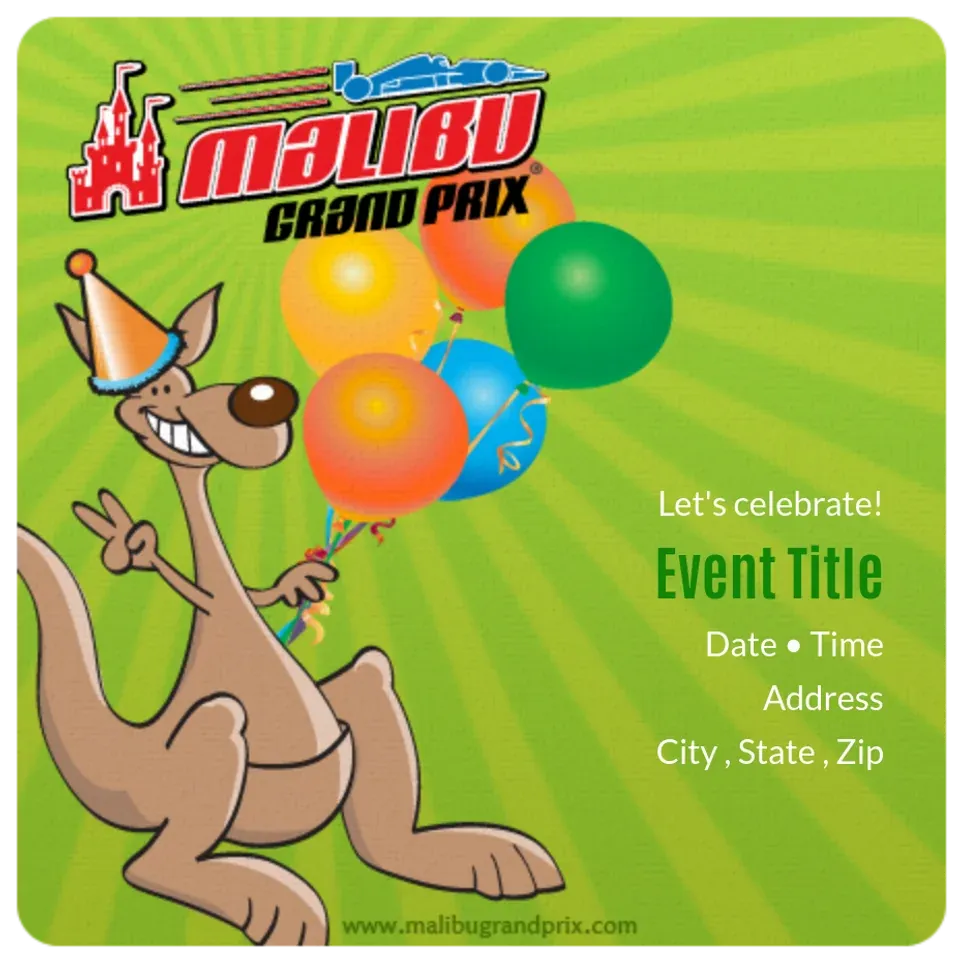 Malibu Grand Prix | Birthday card