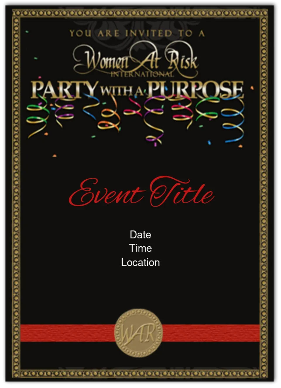 Party With A Purpose card