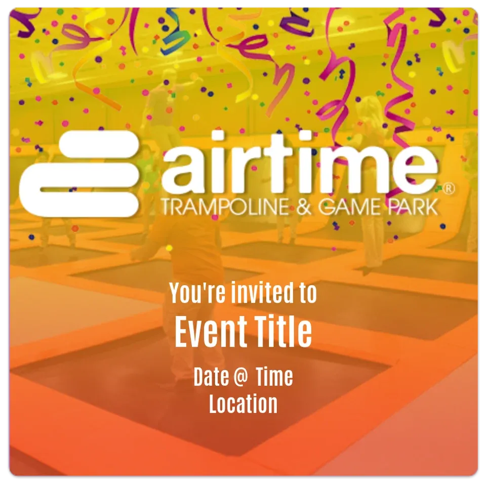 Airtime Trampoline | Party card