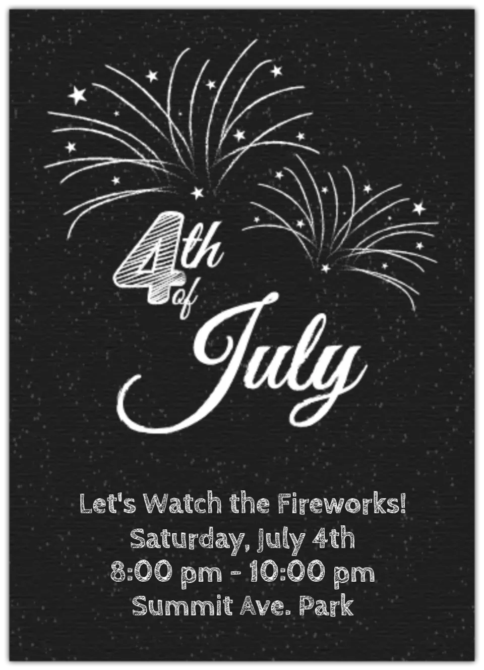 4th of July Chalkboard card