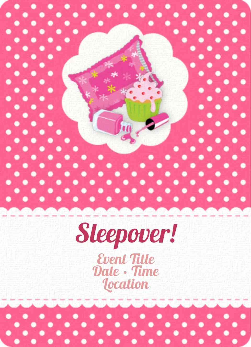 Sleepover Polka Dot card