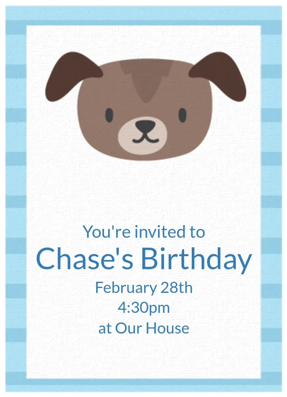 Puppy Party card
