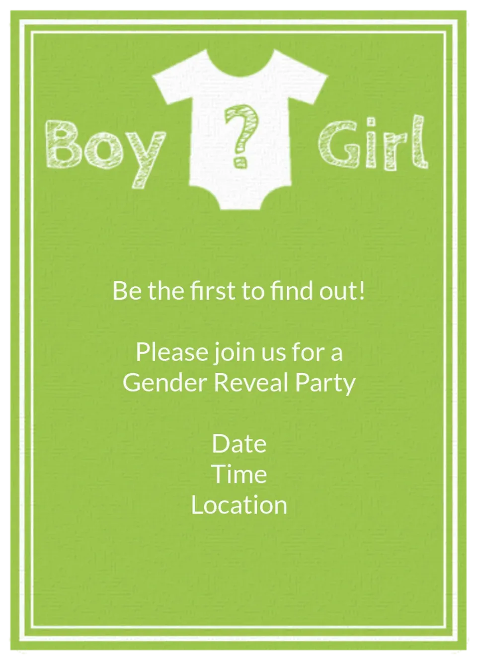 Reveal Snapsuit card