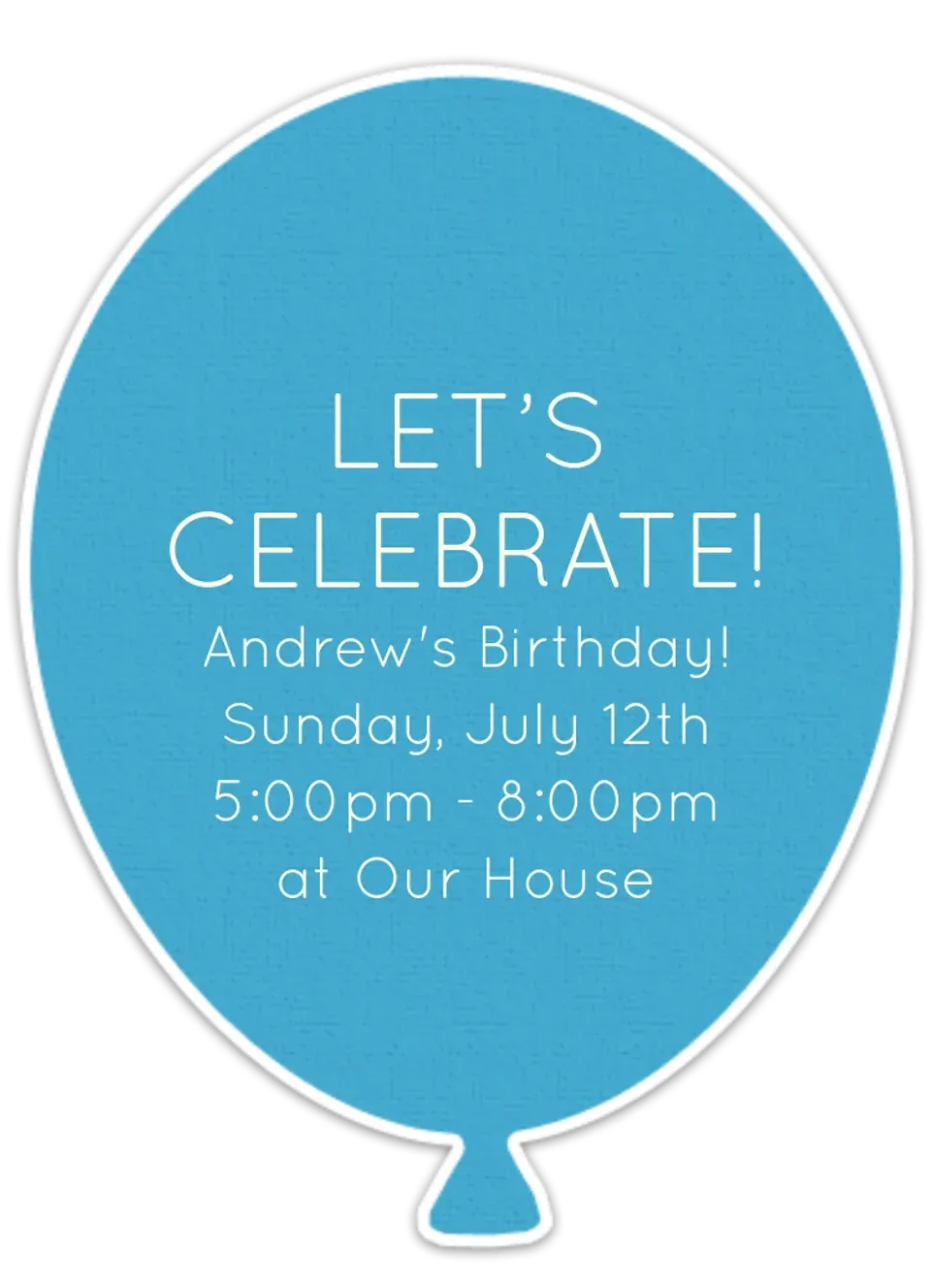 Balloon Die Cut card