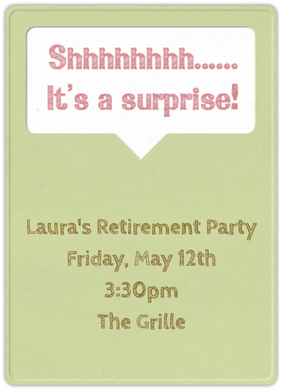 Speech Bubble Surprise card