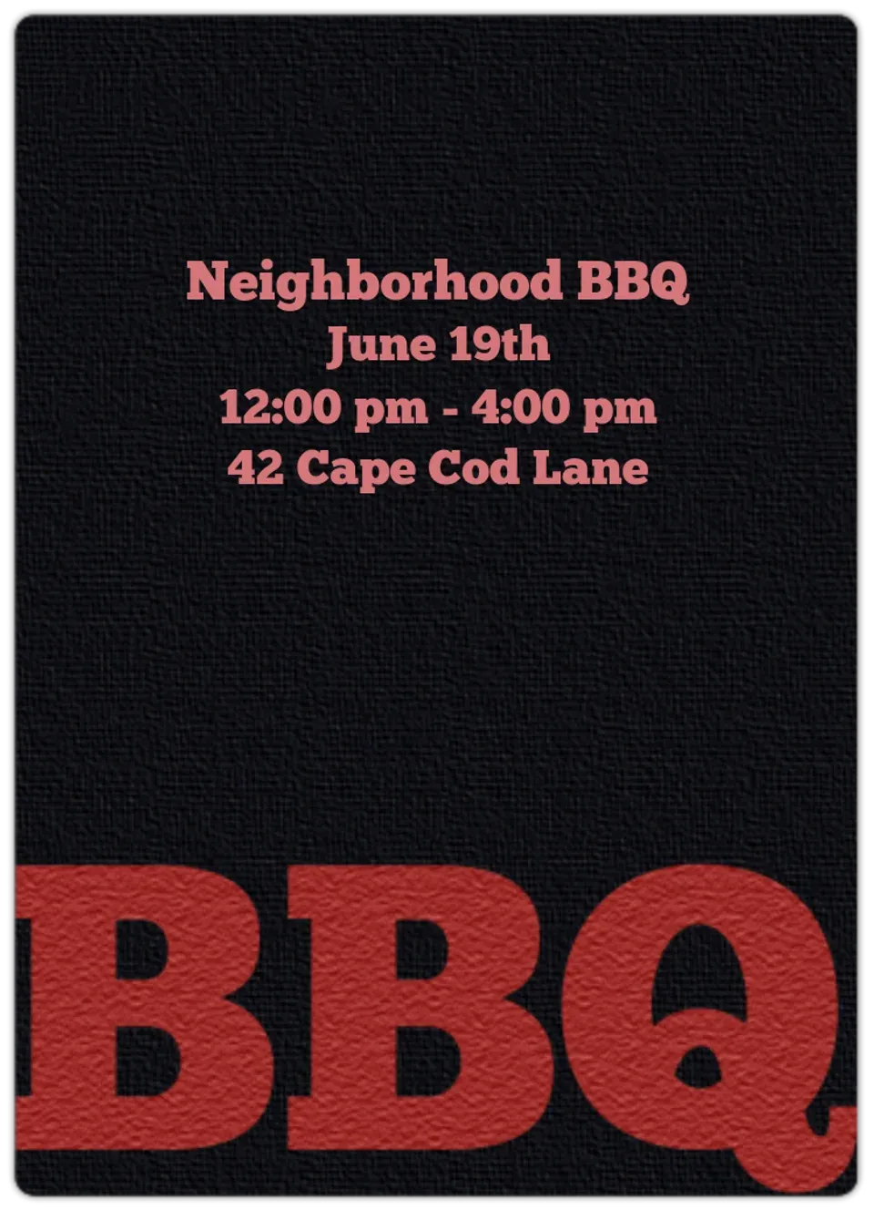 BBQ card