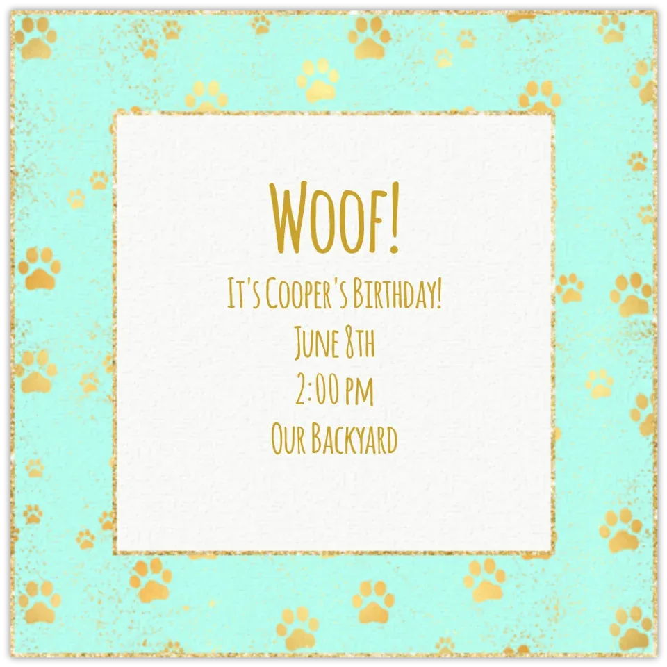 Paw Prints card
