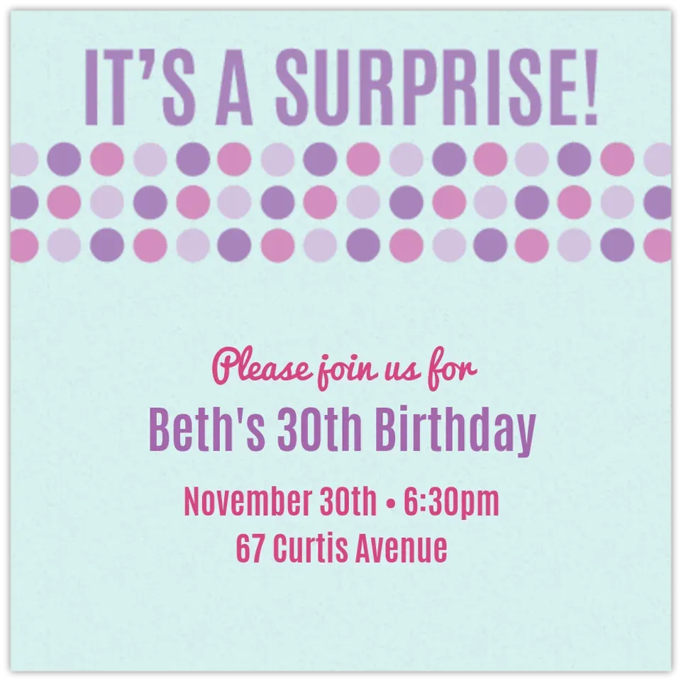 Surprise Polka Dots card