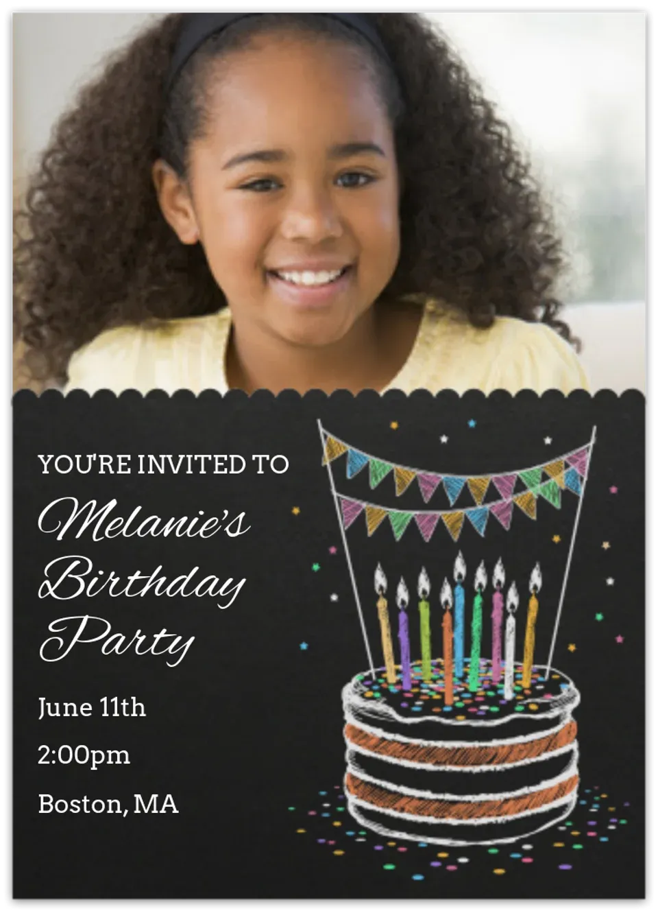 Chalk Birthday Photo card