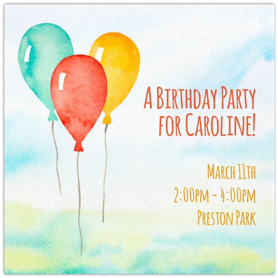 Flyaway Balloons card